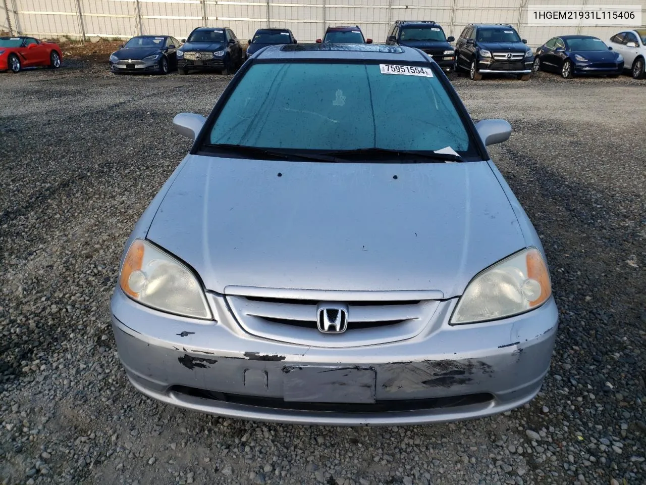 2001 Honda Civic Si VIN: 1HGEM21931L115406 Lot: 75951554