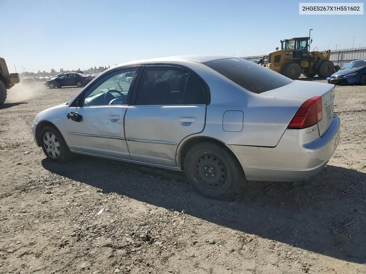 2001 Honda Civic Ex VIN: 2HGES267X1H551602 Lot: 76583154