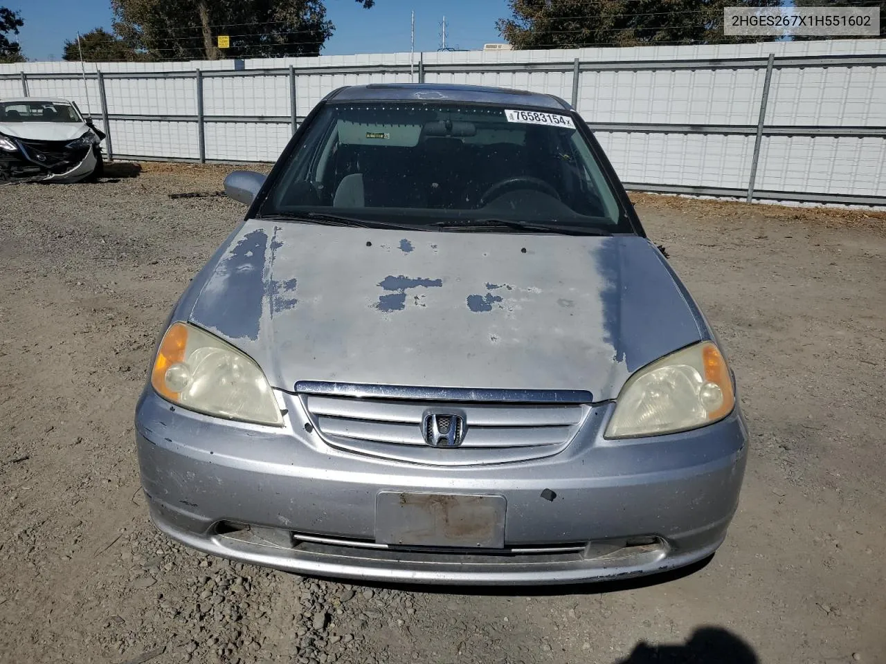 2001 Honda Civic Ex VIN: 2HGES267X1H551602 Lot: 76583154