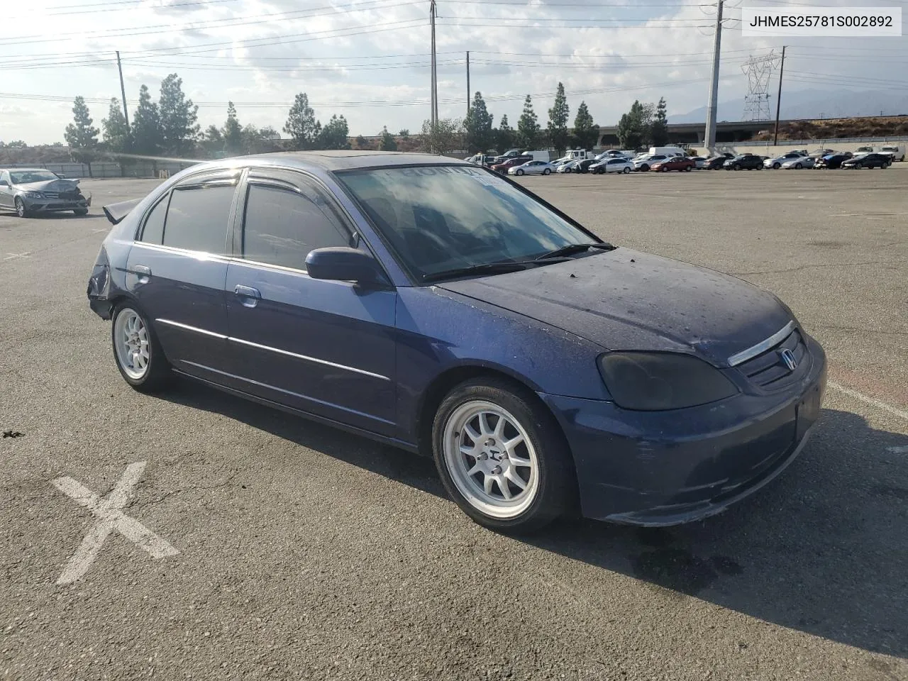 2001 Honda Civic Ex VIN: JHMES25781S002892 Lot: 77082184