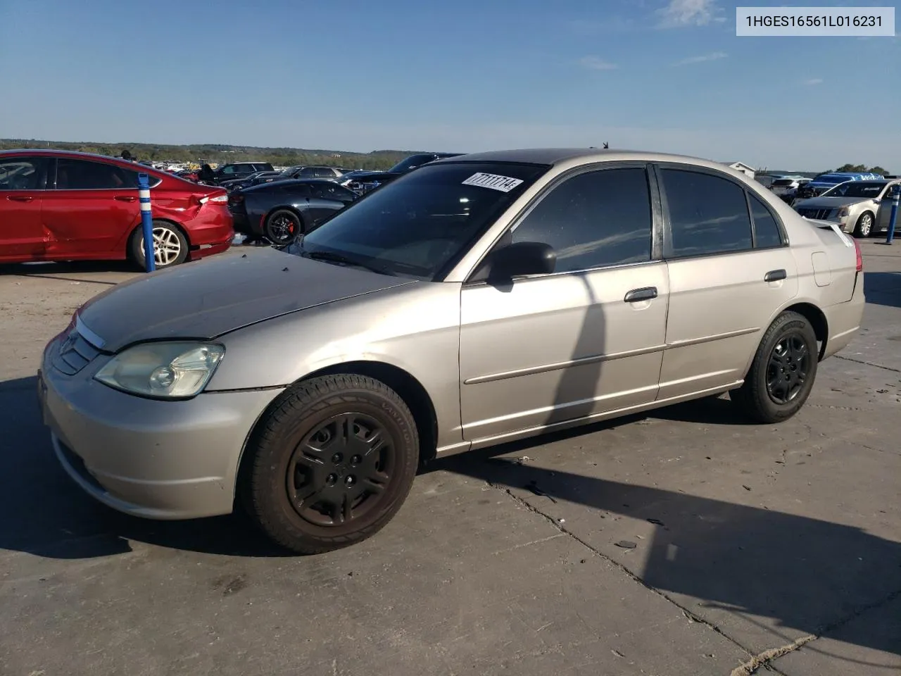 2001 Honda Civic Lx VIN: 1HGES16561L016231 Lot: 77111714