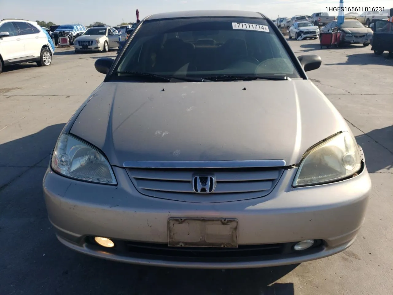 2001 Honda Civic Lx VIN: 1HGES16561L016231 Lot: 77111714