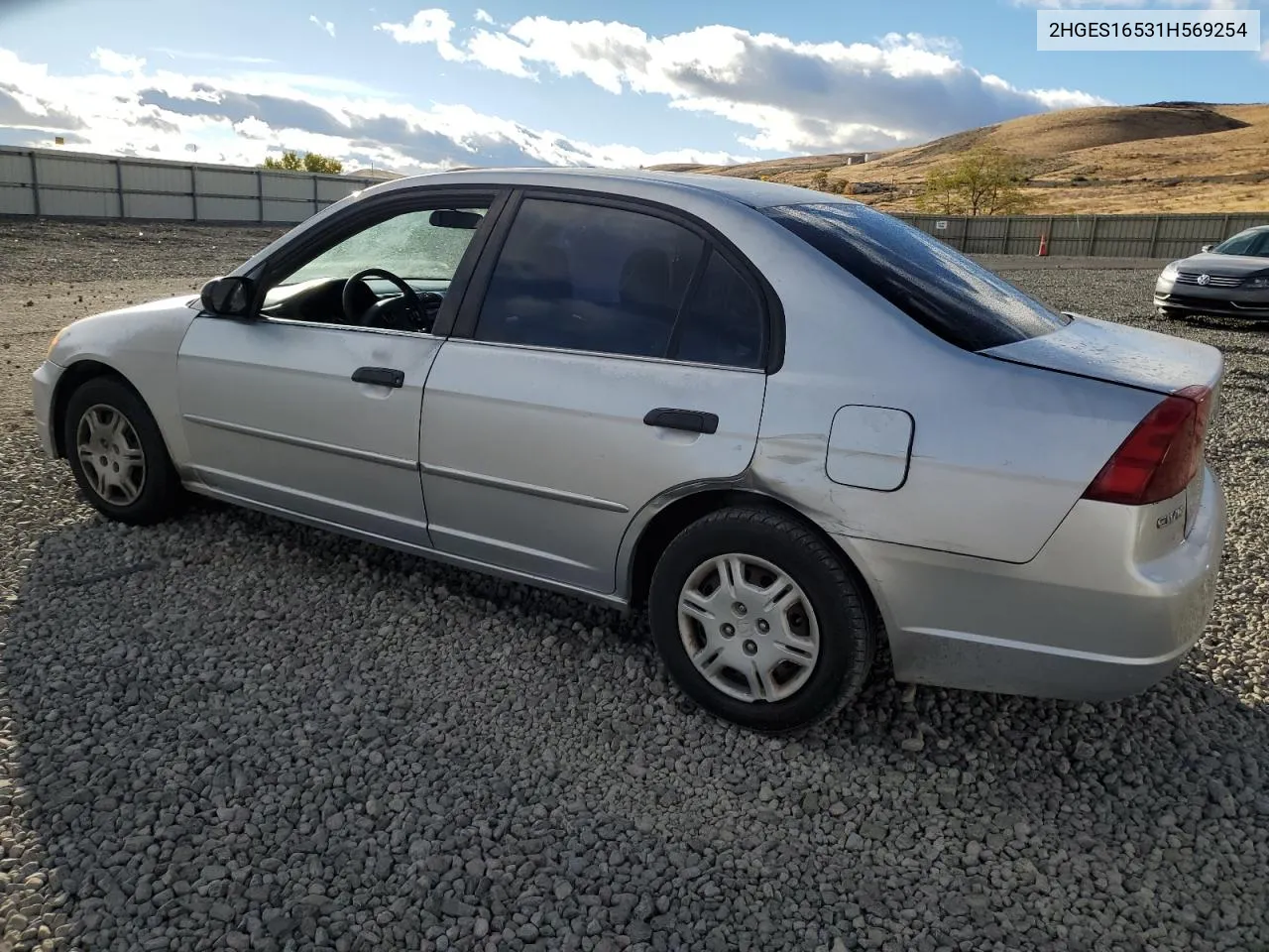 2001 Honda Civic Lx VIN: 2HGES16531H569254 Lot: 77660674