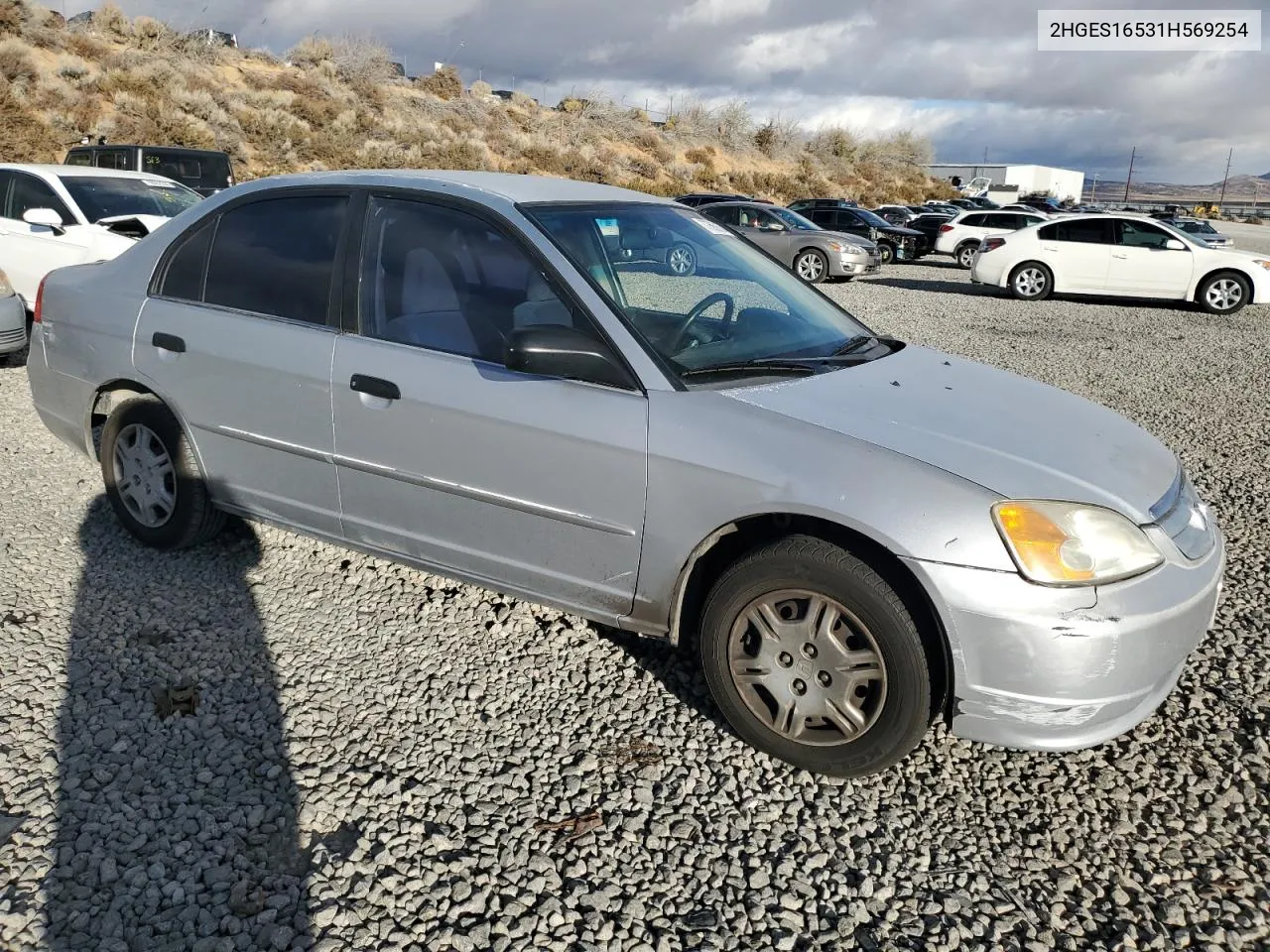 2001 Honda Civic Lx VIN: 2HGES16531H569254 Lot: 77660674