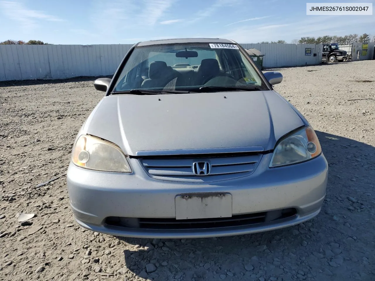 2001 Honda Civic Ex VIN: JHMES26761S002047 Lot: 78184564