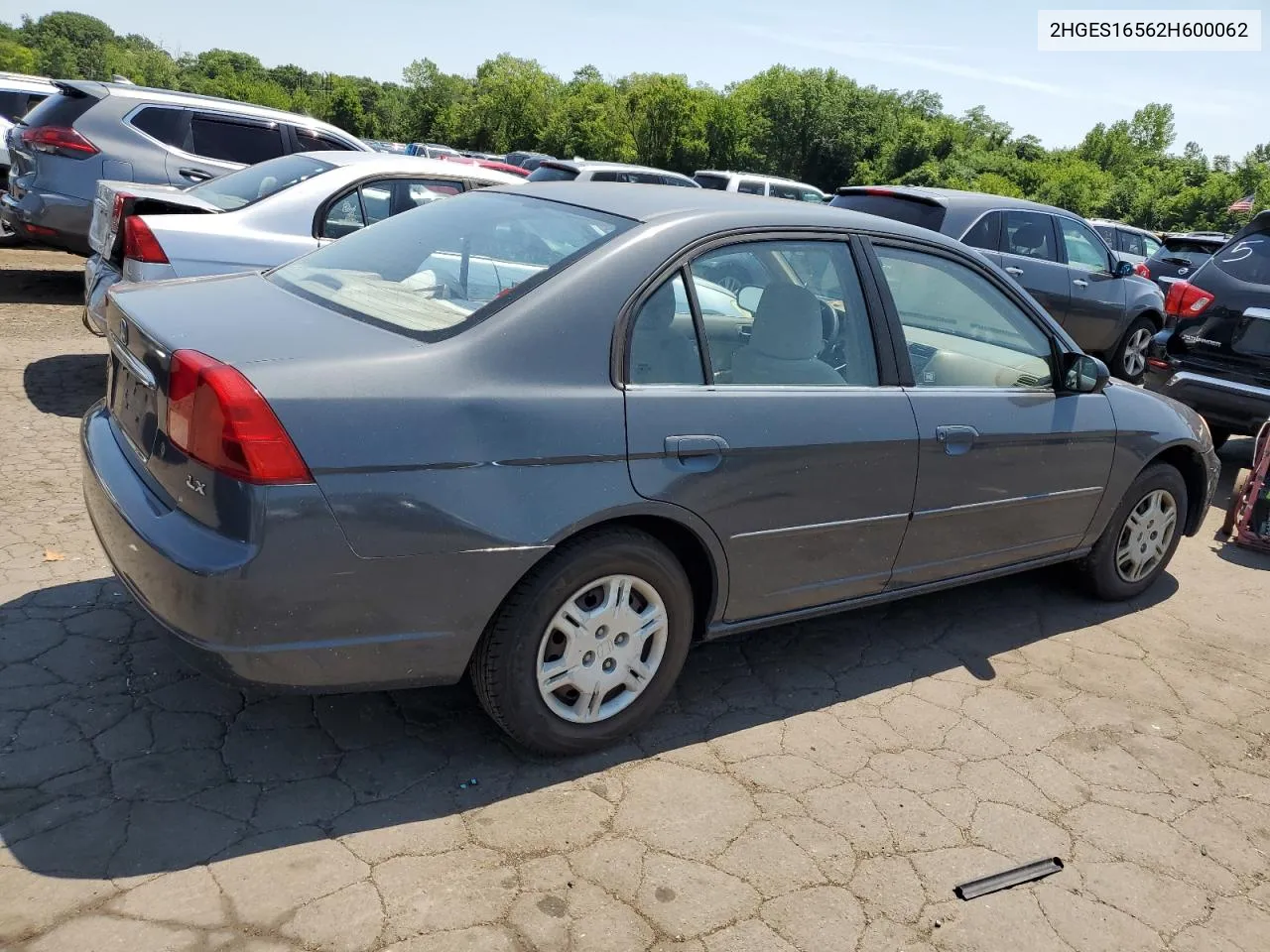 2002 Honda Civic Lx VIN: 2HGES16562H600062 Lot: 61866134