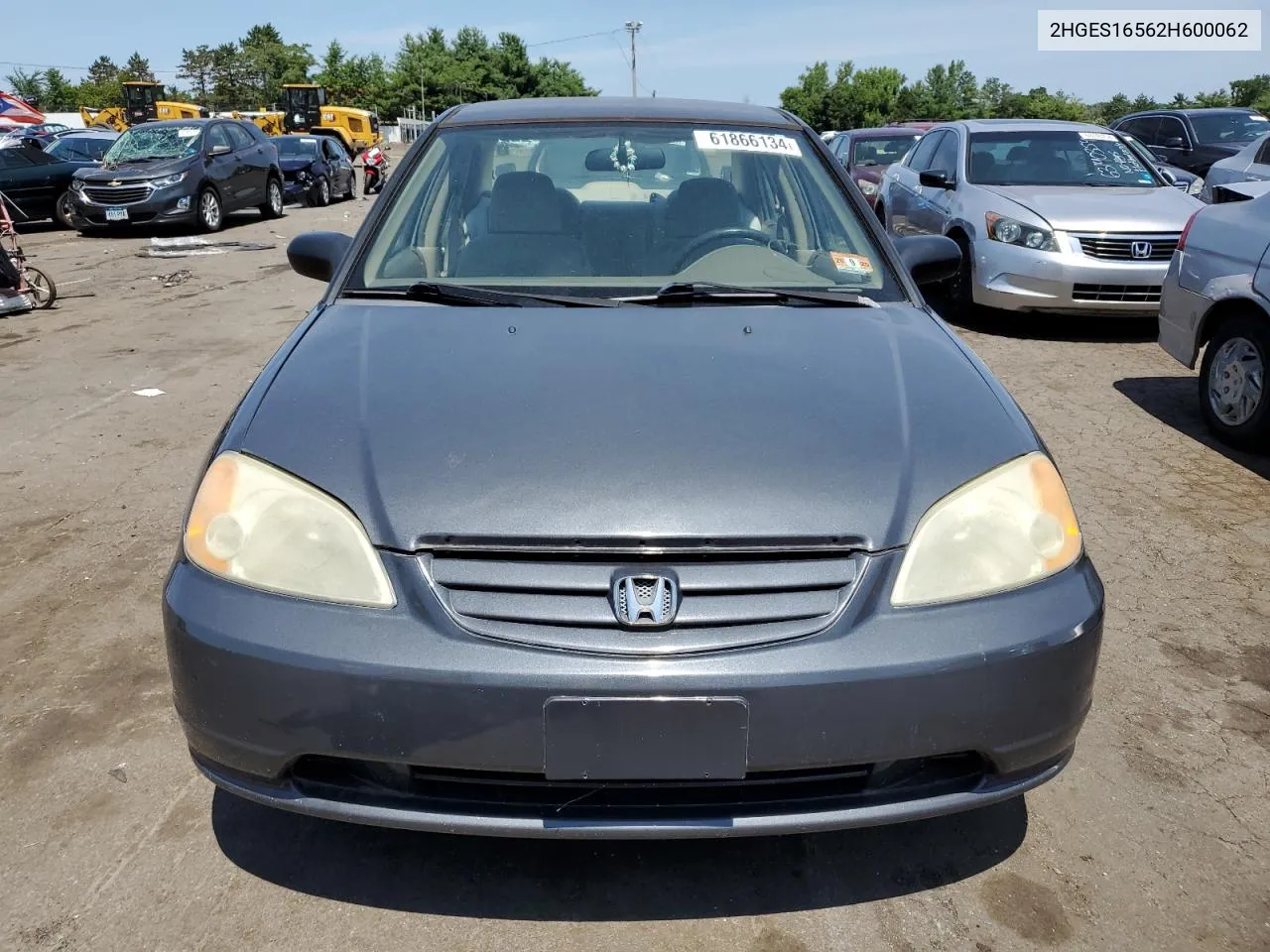 2002 Honda Civic Lx VIN: 2HGES16562H600062 Lot: 61866134