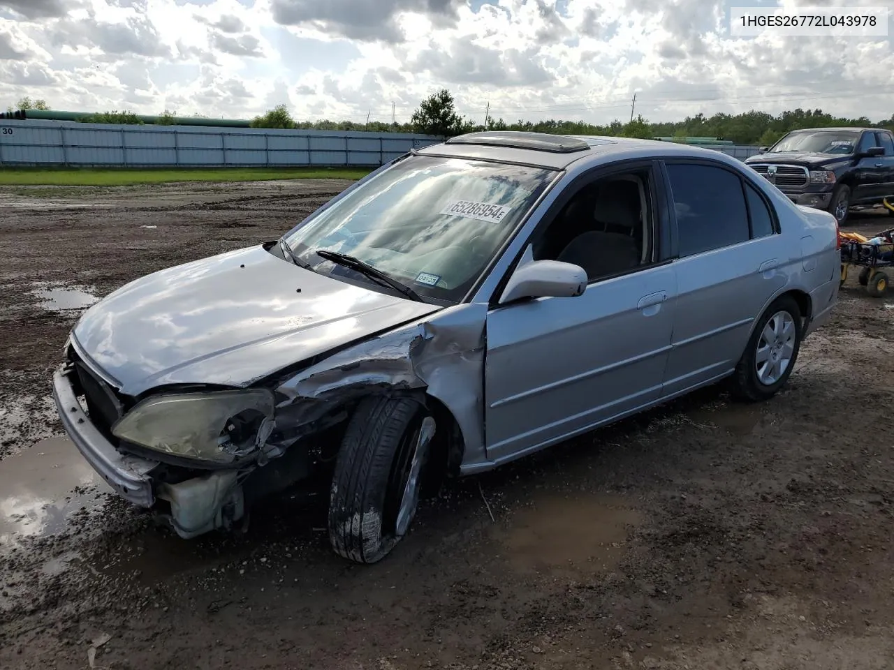 2002 Honda Civic Ex VIN: 1HGES26772L043978 Lot: 65286954