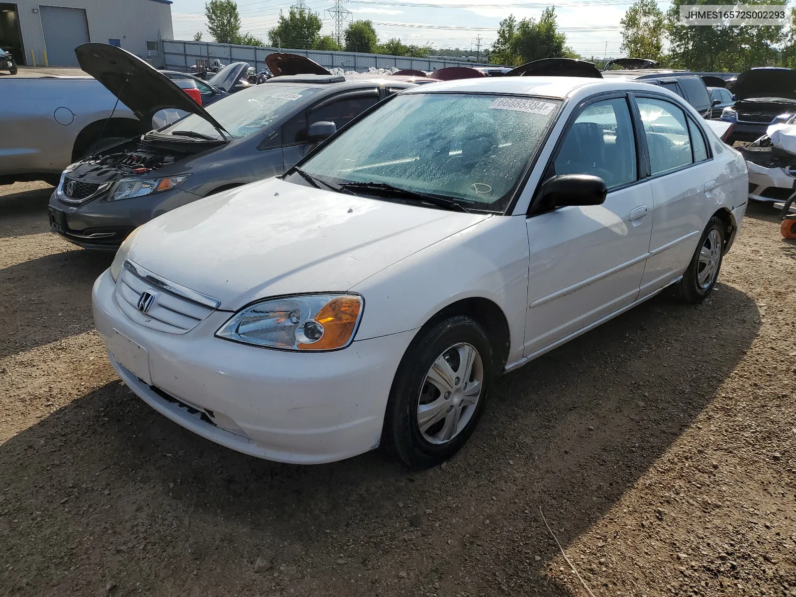 2002 Honda Civic Lx VIN: JHMES16572S002293 Lot: 66888384