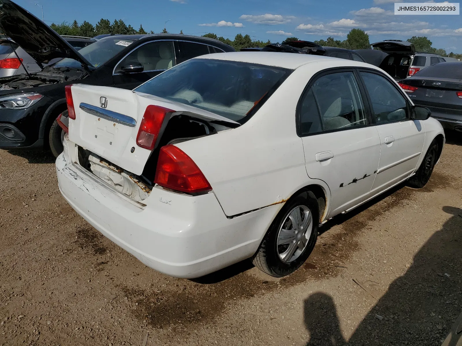 2002 Honda Civic Lx VIN: JHMES16572S002293 Lot: 66888384