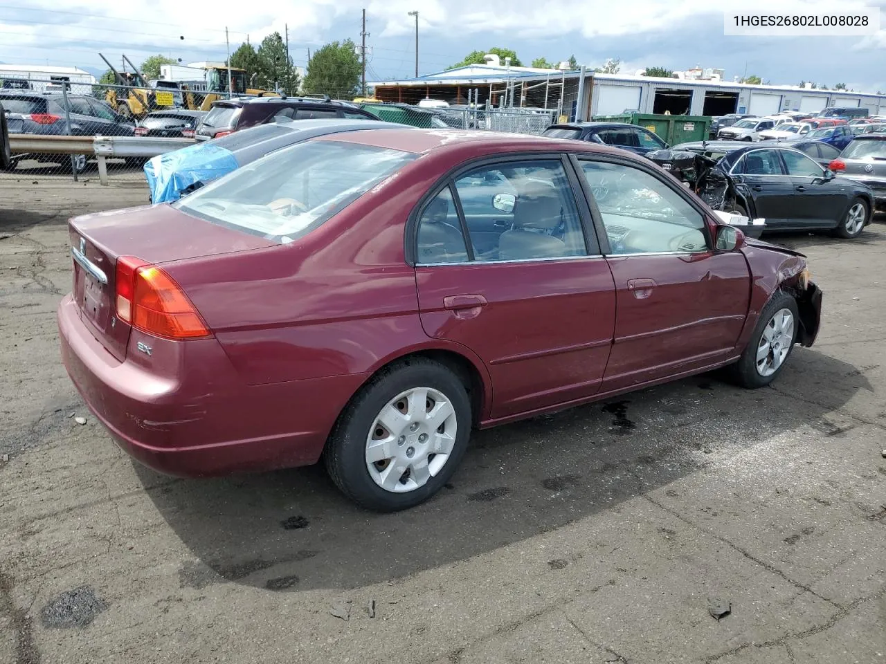 2002 Honda Civic Ex VIN: 1HGES26802L008028 Lot: 66963864