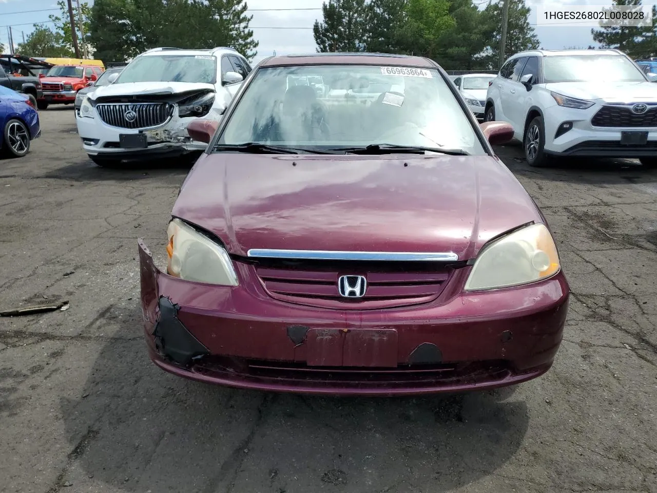 2002 Honda Civic Ex VIN: 1HGES26802L008028 Lot: 66963864