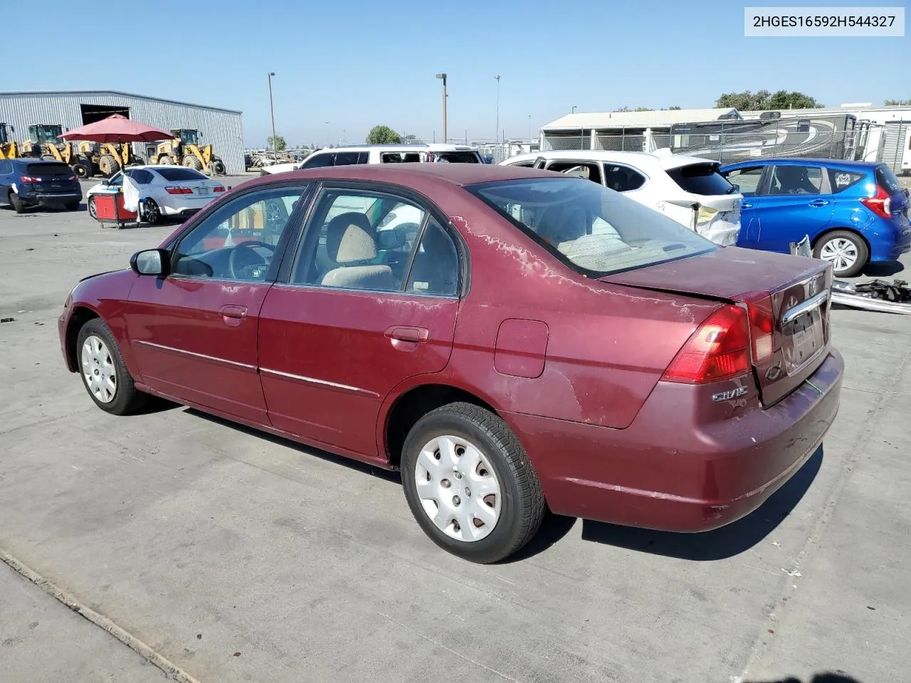 2002 Honda Civic Lx VIN: 2HGES16592H544327 Lot: 67001494