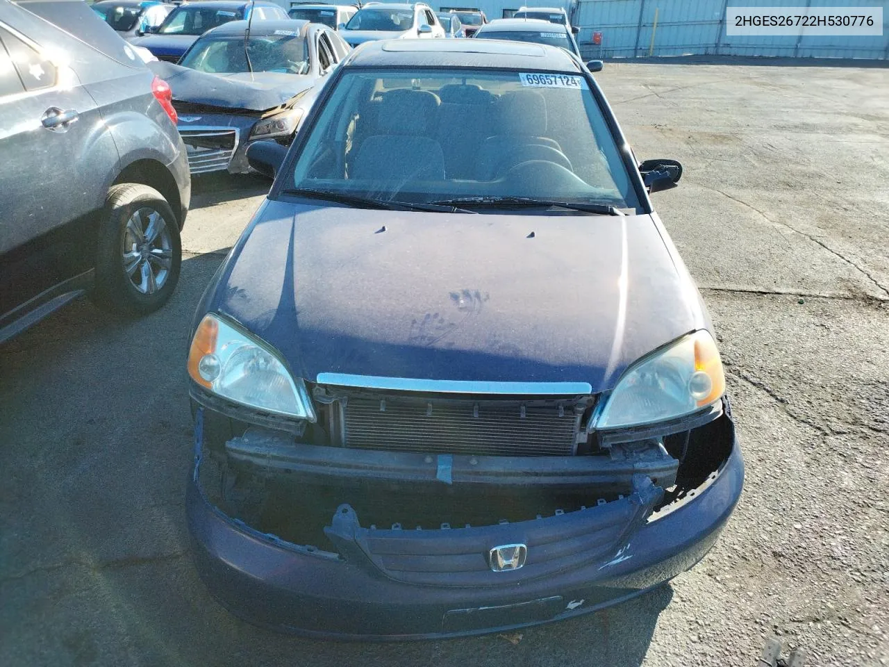 2002 Honda Civic Ex VIN: 2HGES26722H530776 Lot: 69657124