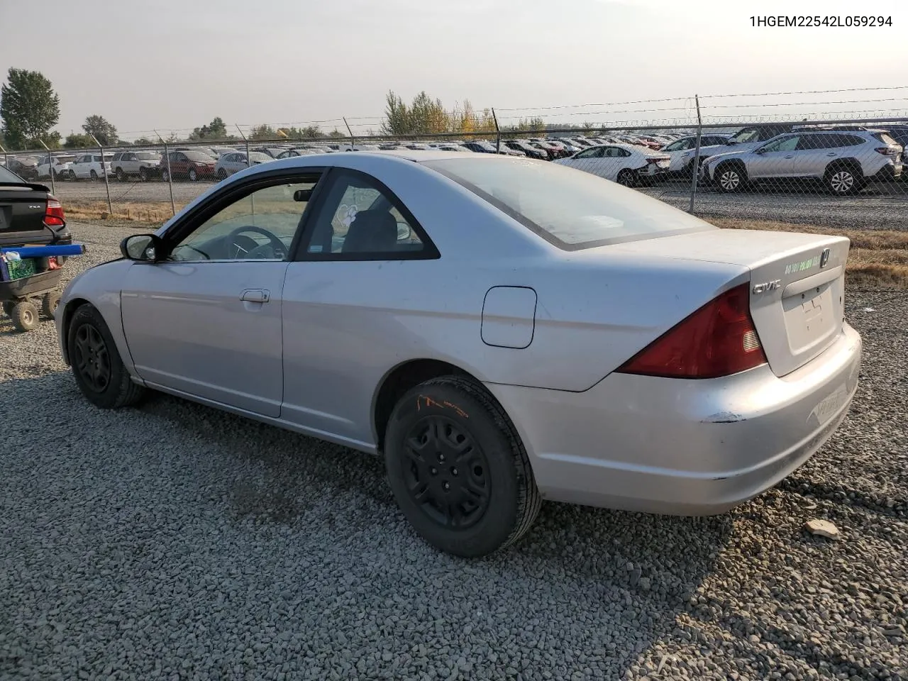 2002 Honda Civic Lx VIN: 1HGEM22542L059294 Lot: 70013964