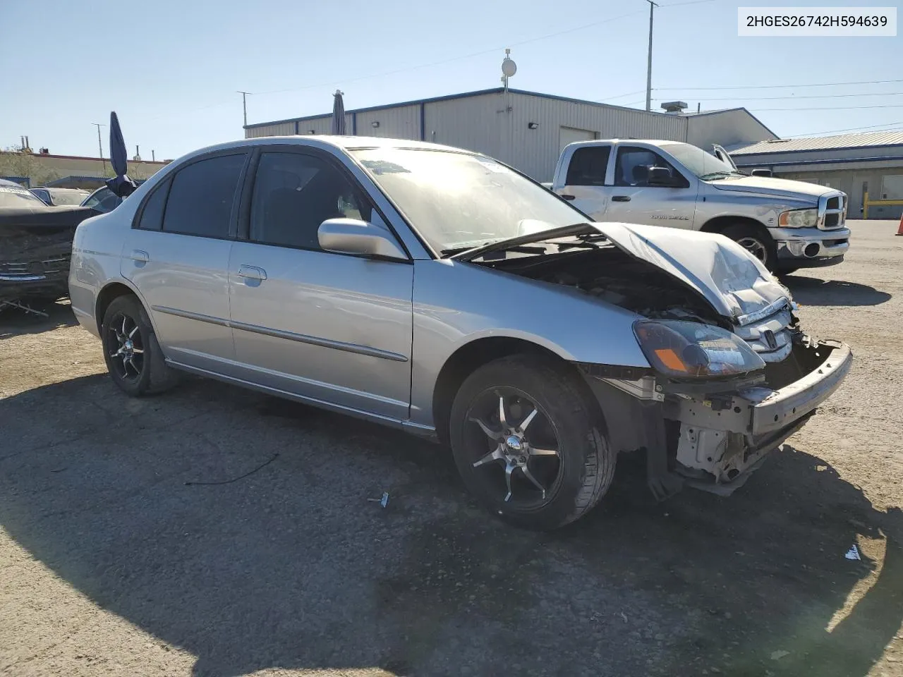 2002 Honda Civic Ex VIN: 2HGES26742H594639 Lot: 71797124