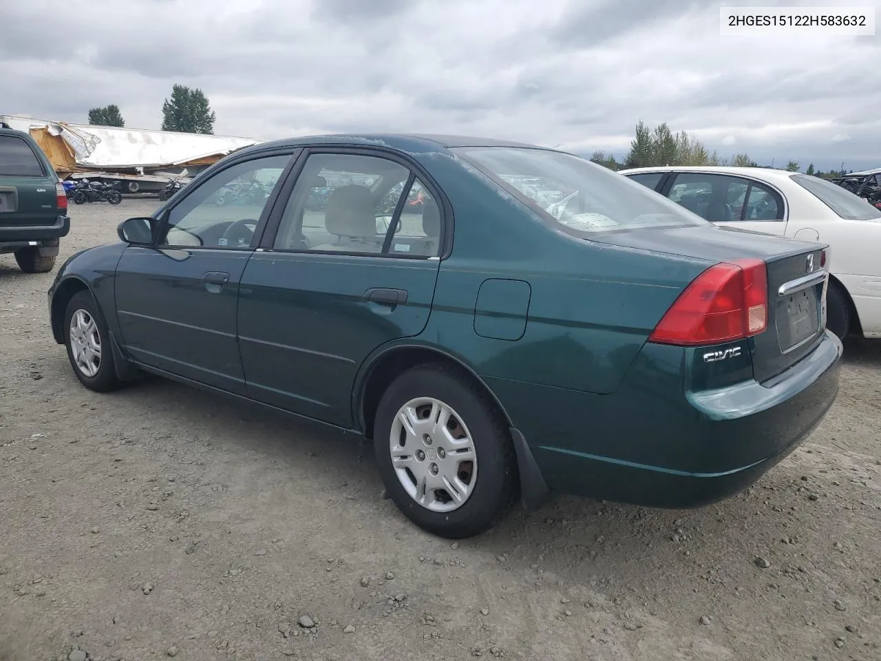 2002 Honda Civic Dx VIN: 2HGES15122H583632 Lot: 71843734