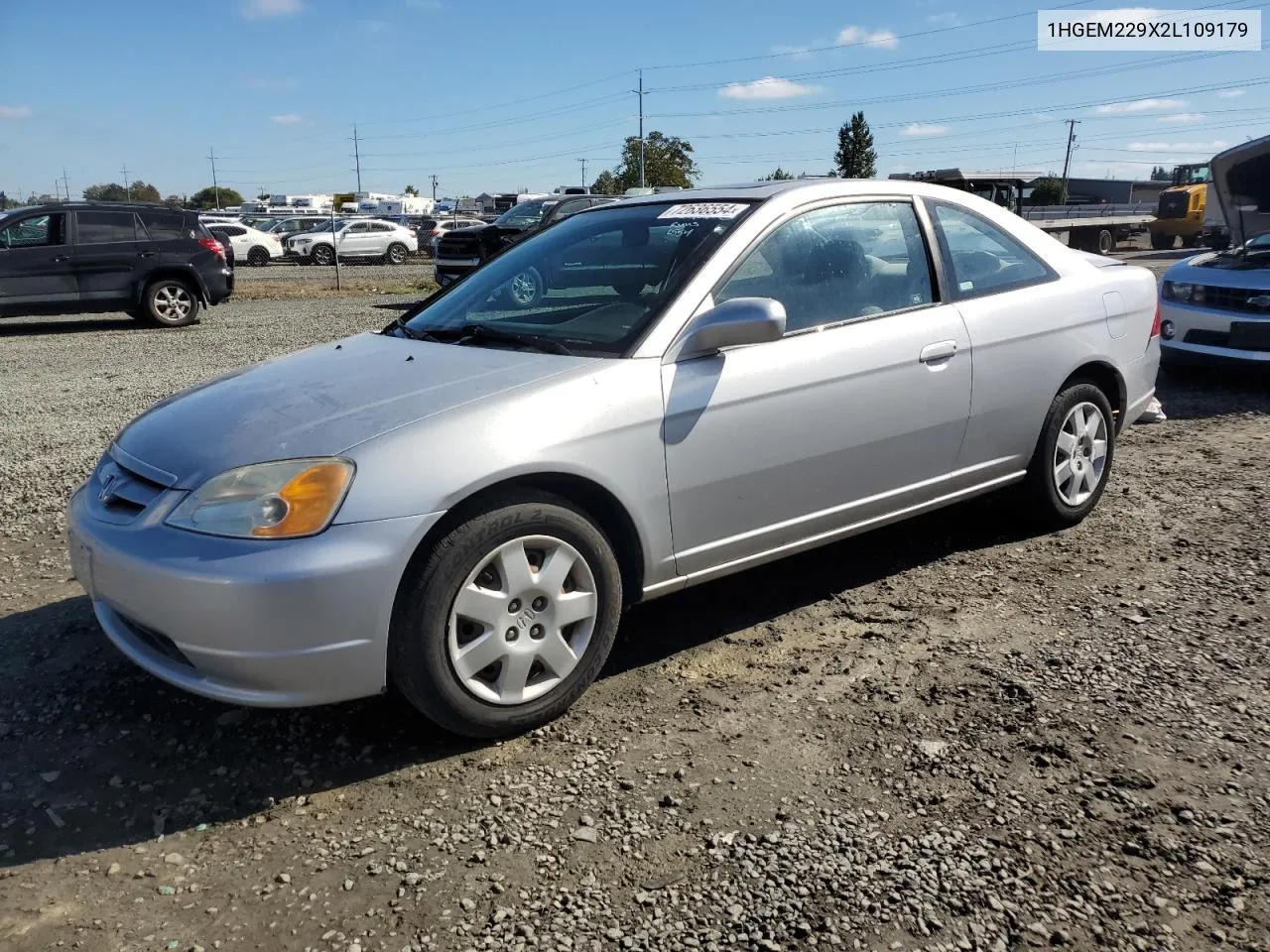 2002 Honda Civic Ex VIN: 1HGEM229X2L109179 Lot: 72636554