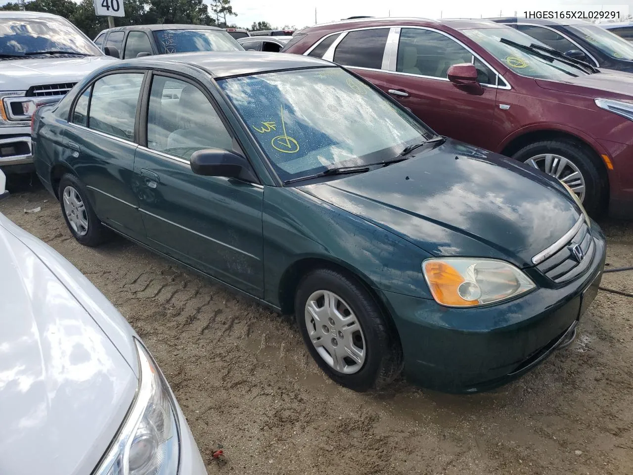 2002 Honda Civic Lx VIN: 1HGES165X2L029291 Lot: 74014624