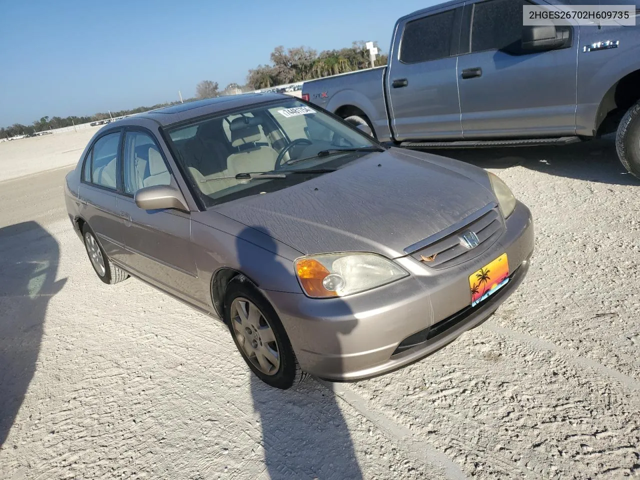 2002 Honda Civic Ex VIN: 2HGES26702H609735 Lot: 74481754