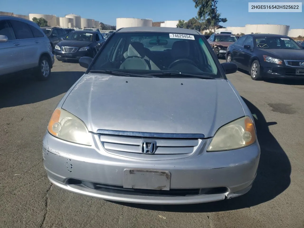 2002 Honda Civic Lx VIN: 2HGES16542H525622 Lot: 74629454