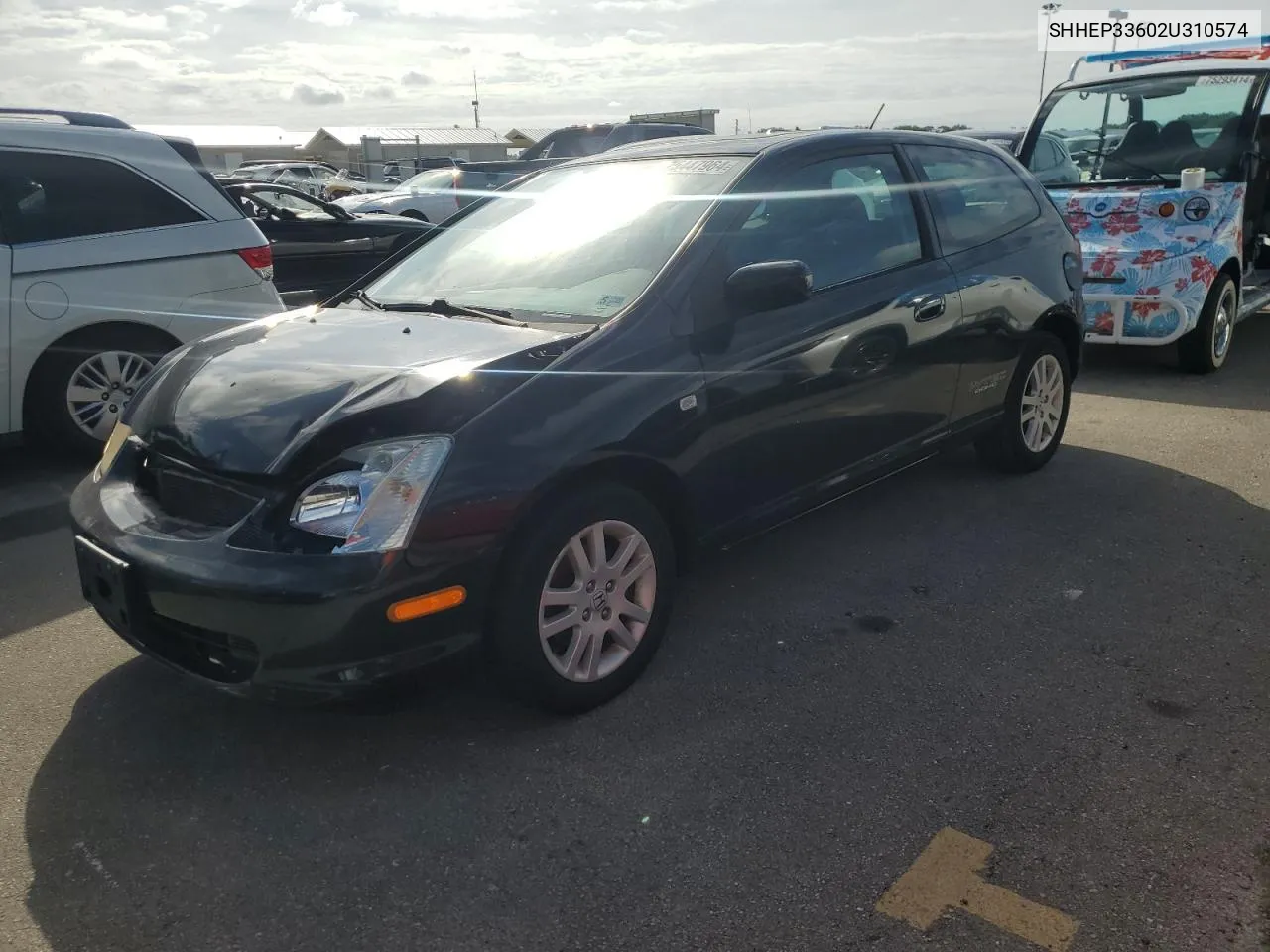 2002 Honda Civic Si VIN: SHHEP33602U310574 Lot: 75447964