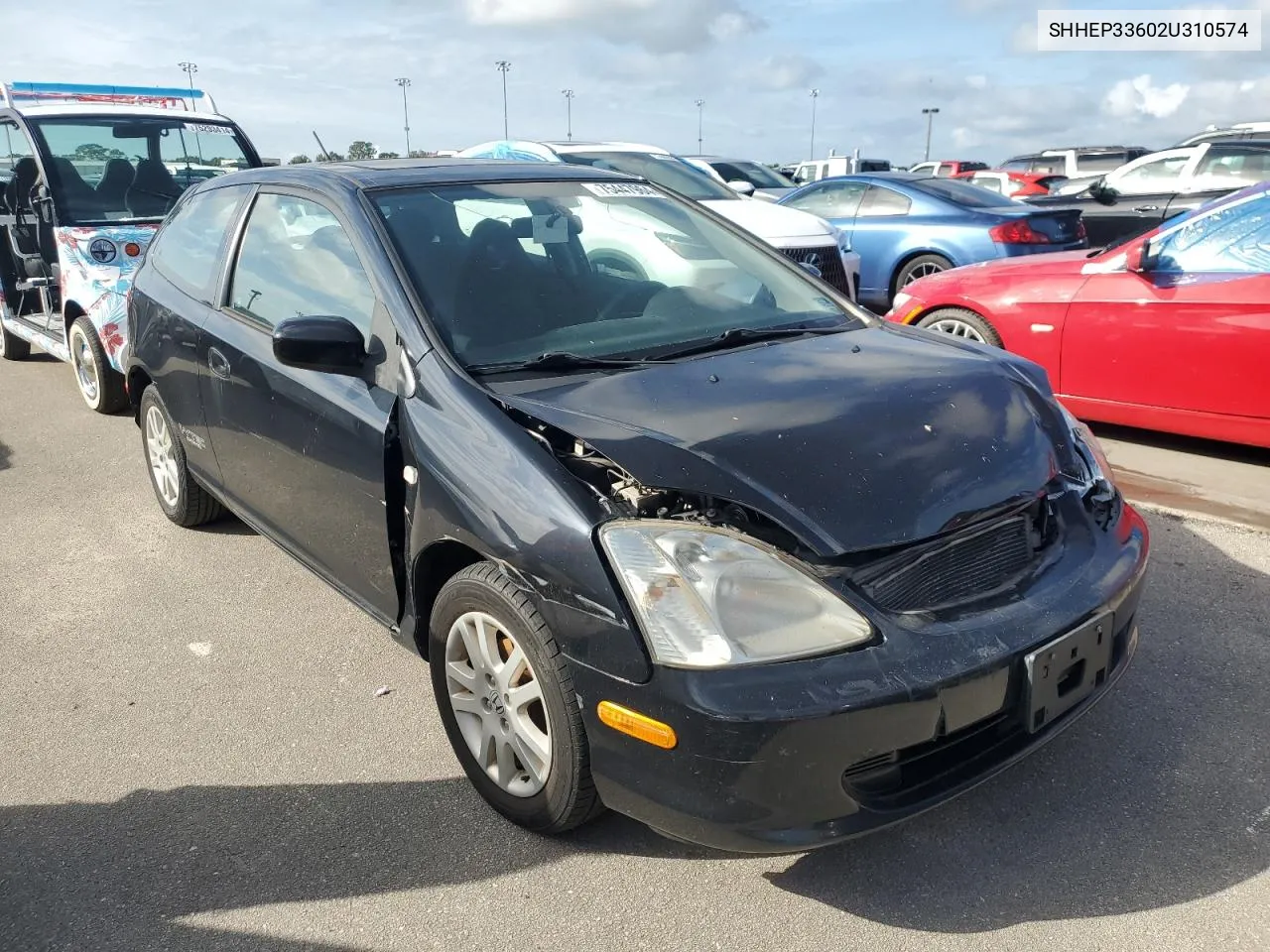 2002 Honda Civic Si VIN: SHHEP33602U310574 Lot: 75447964