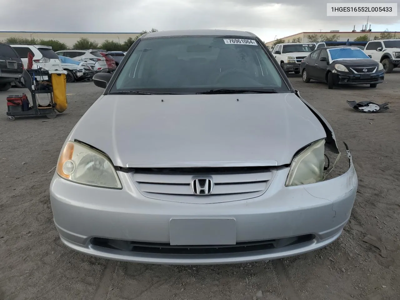 2002 Honda Civic Lx VIN: 1HGES16552L005433 Lot: 76961064