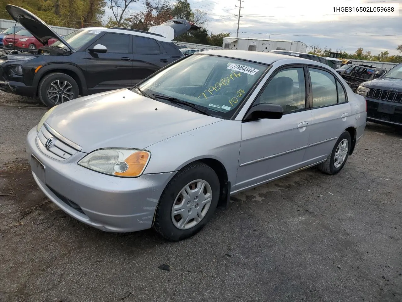 1HGES16502L059688 2002 Honda Civic Lx