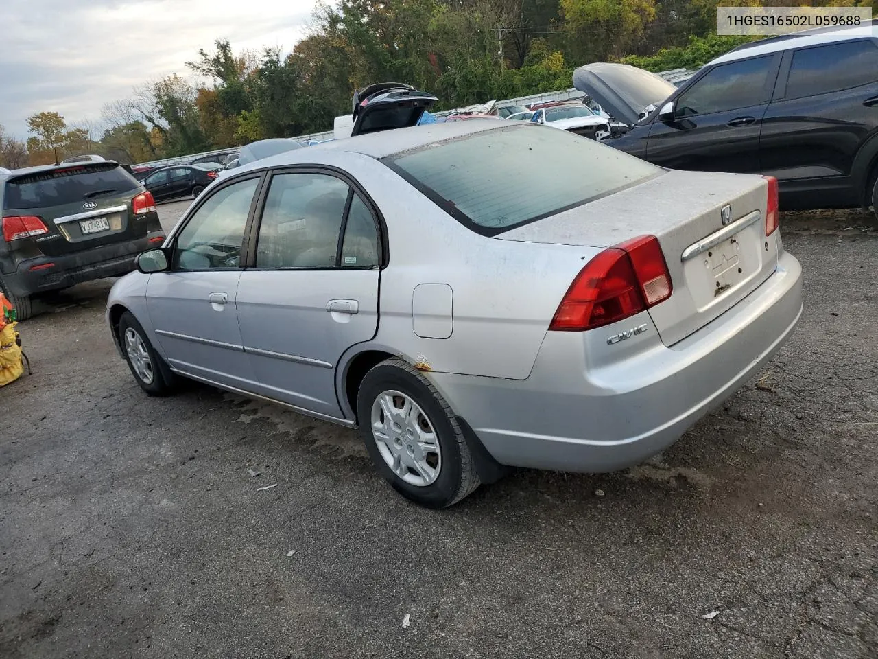 1HGES16502L059688 2002 Honda Civic Lx