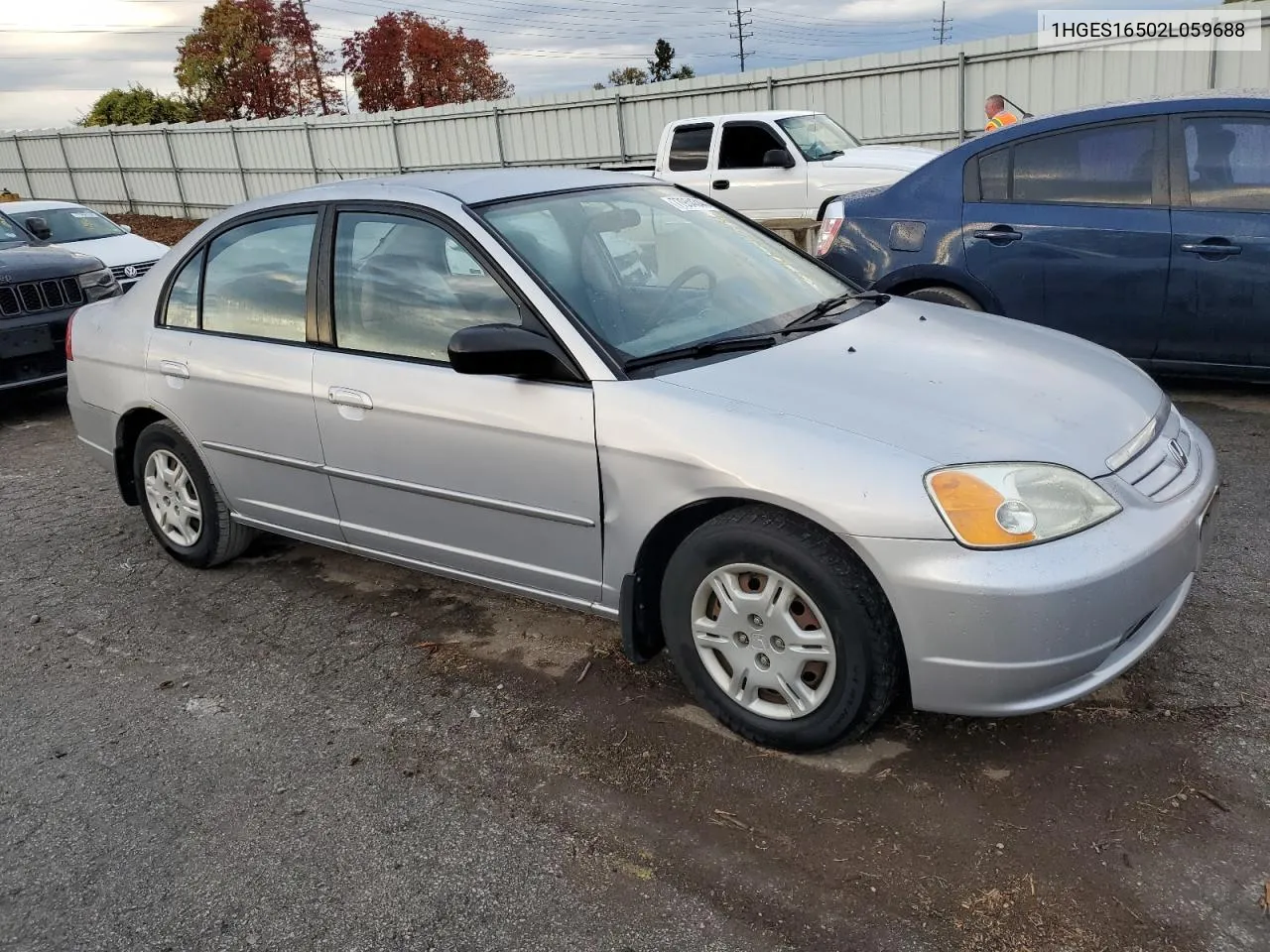 1HGES16502L059688 2002 Honda Civic Lx