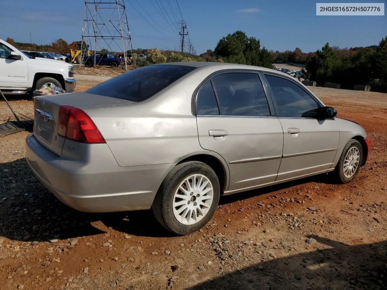 2002 Honda Civic Lx VIN: 2HGES16572H507776 Lot: 78137124