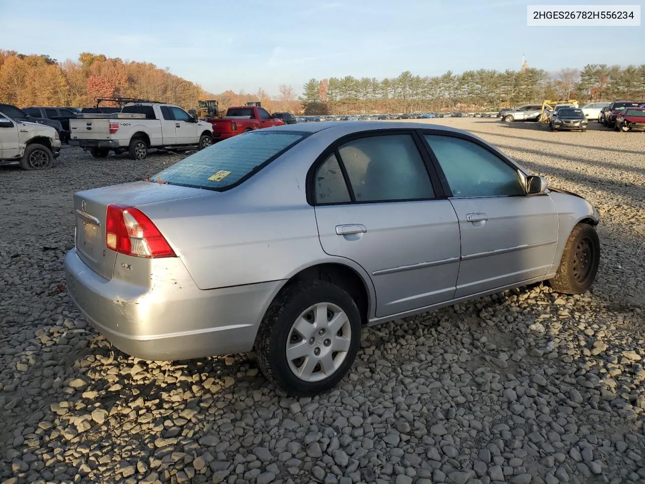 2002 Honda Civic Ex VIN: 2HGES26782H556234 Lot: 78213434