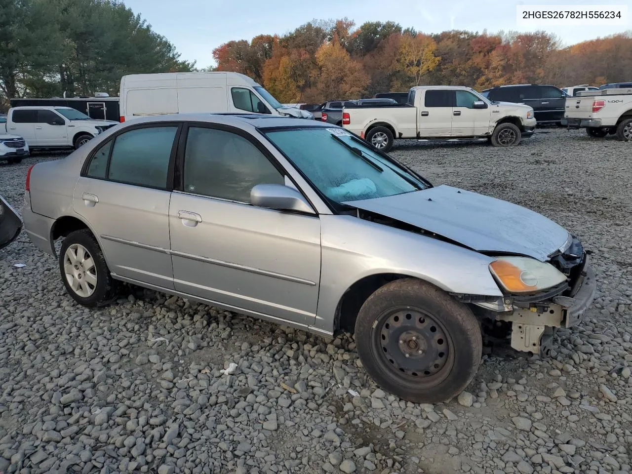 2002 Honda Civic Ex VIN: 2HGES26782H556234 Lot: 78213434