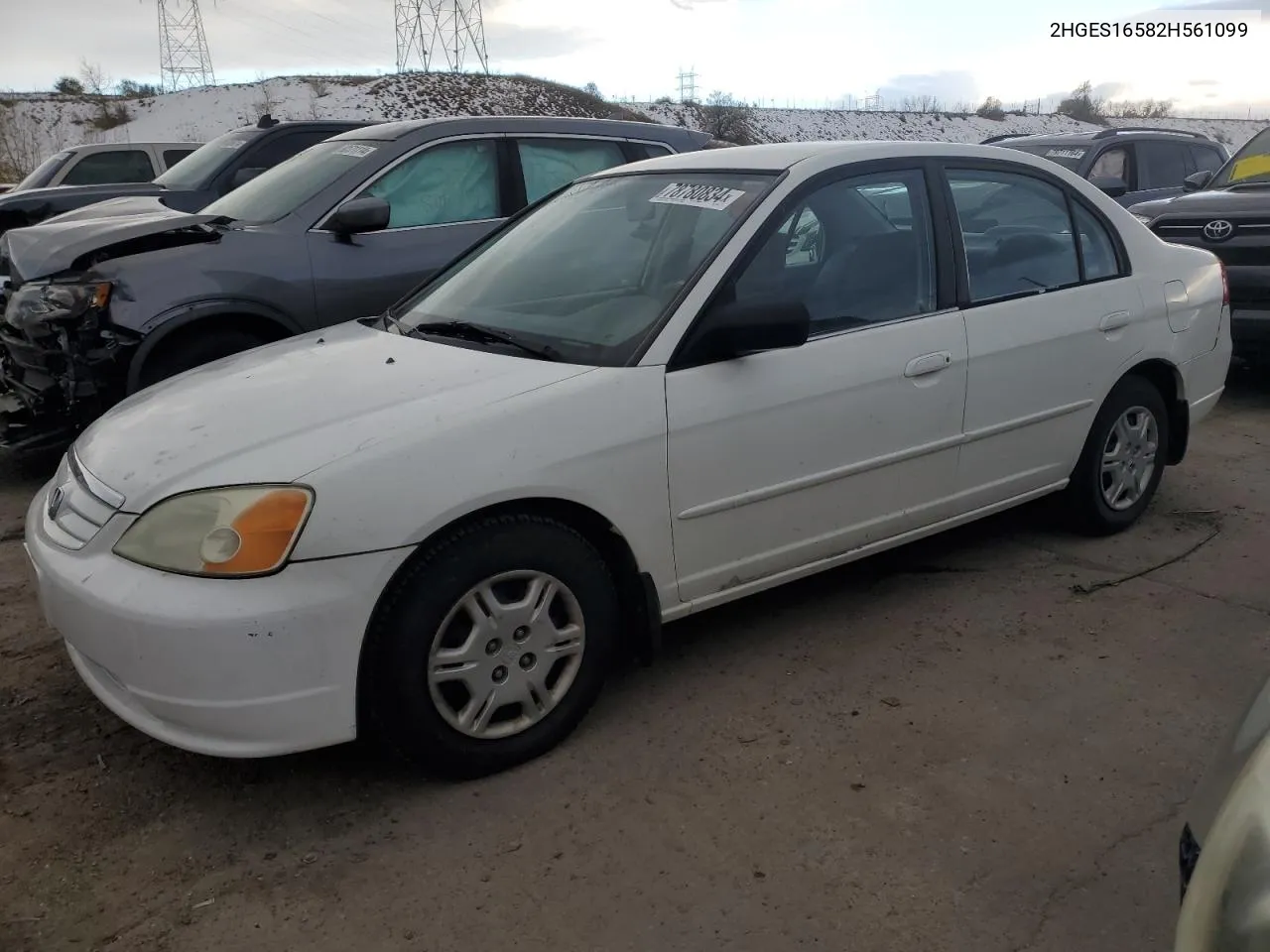 2002 Honda Civic Lx VIN: 2HGES16582H561099 Lot: 78780834