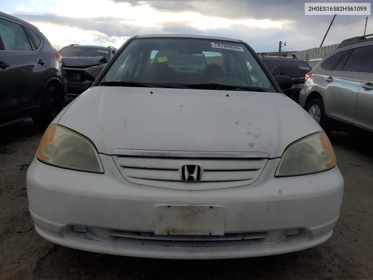 2002 Honda Civic Lx VIN: 2HGES16582H561099 Lot: 78780834