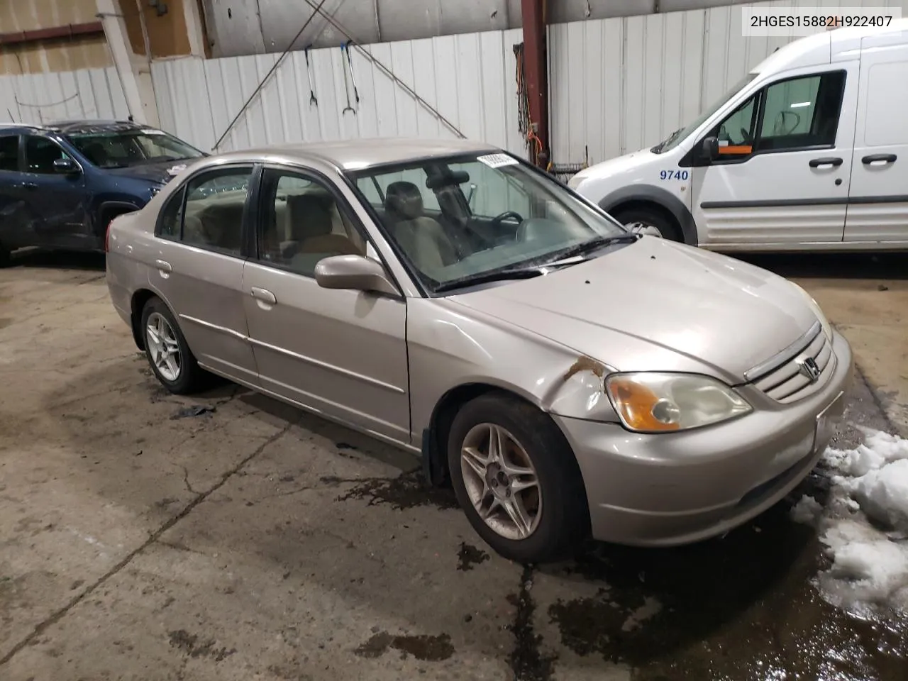 2002 Honda Civic Lx VIN: 2HGES15882H922407 Lot: 79889014