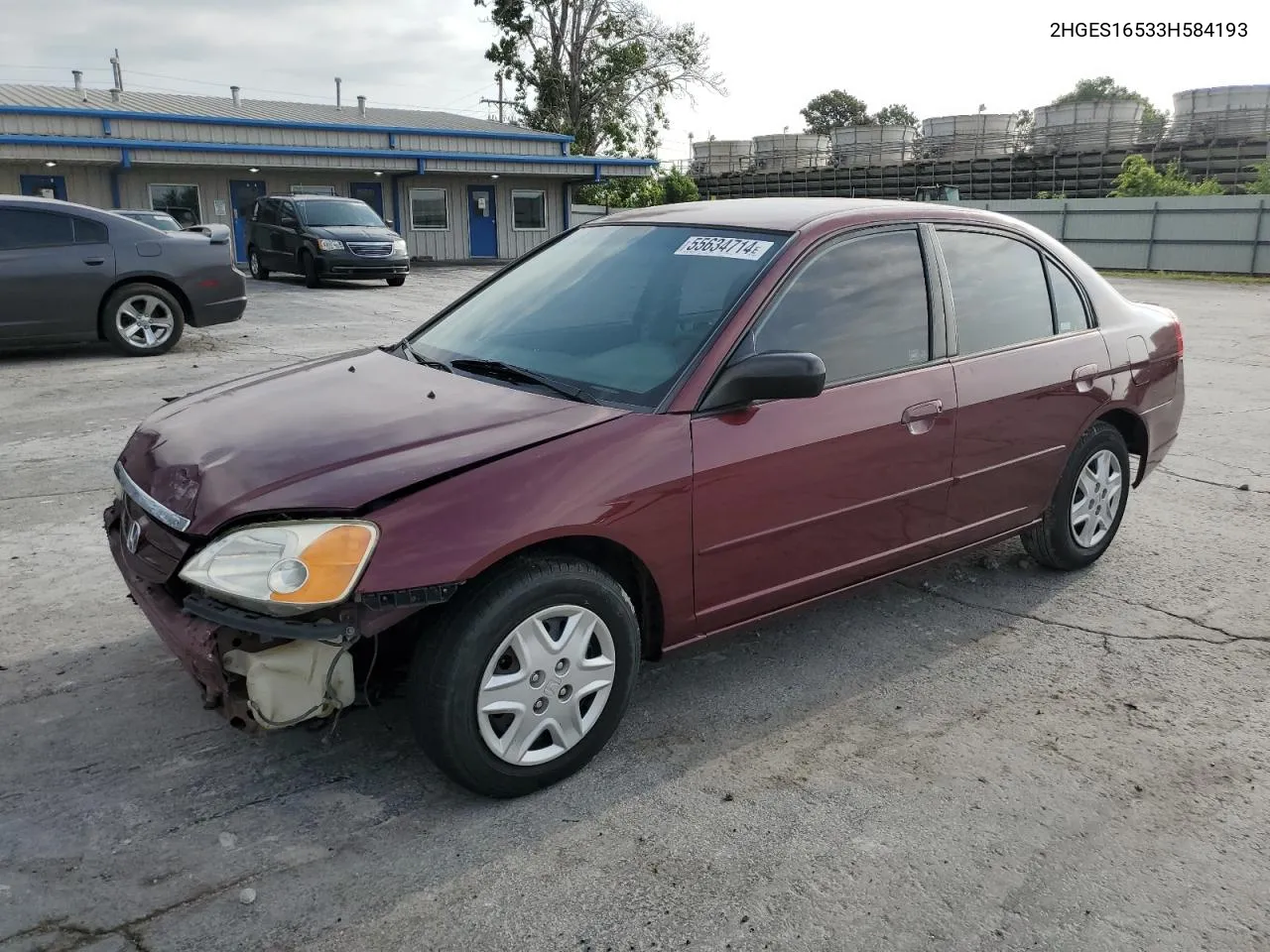 2003 Honda Civic Lx VIN: 2HGES16533H584193 Lot: 55634714