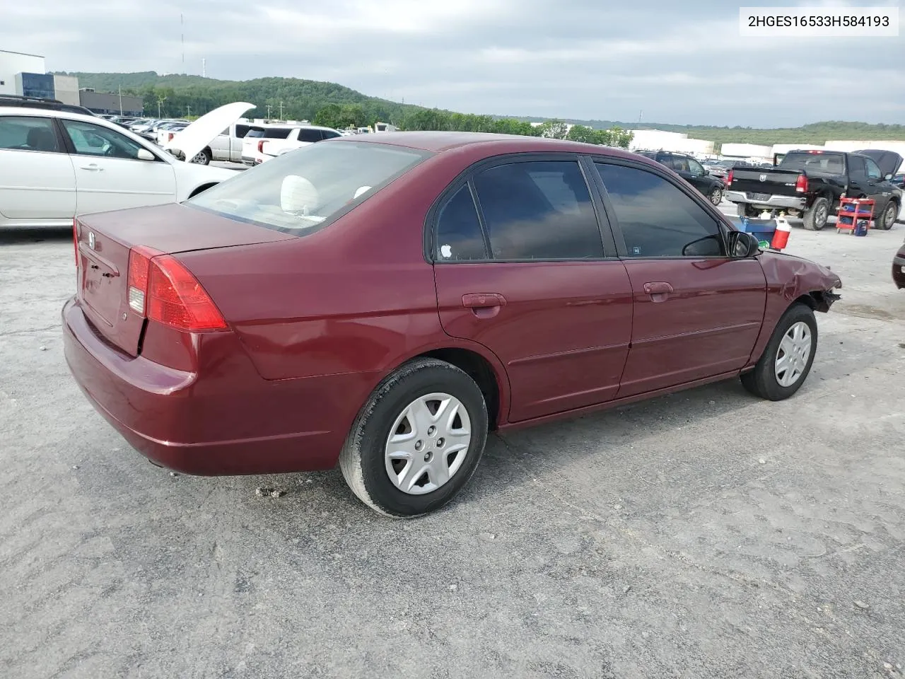 2003 Honda Civic Lx VIN: 2HGES16533H584193 Lot: 55634714