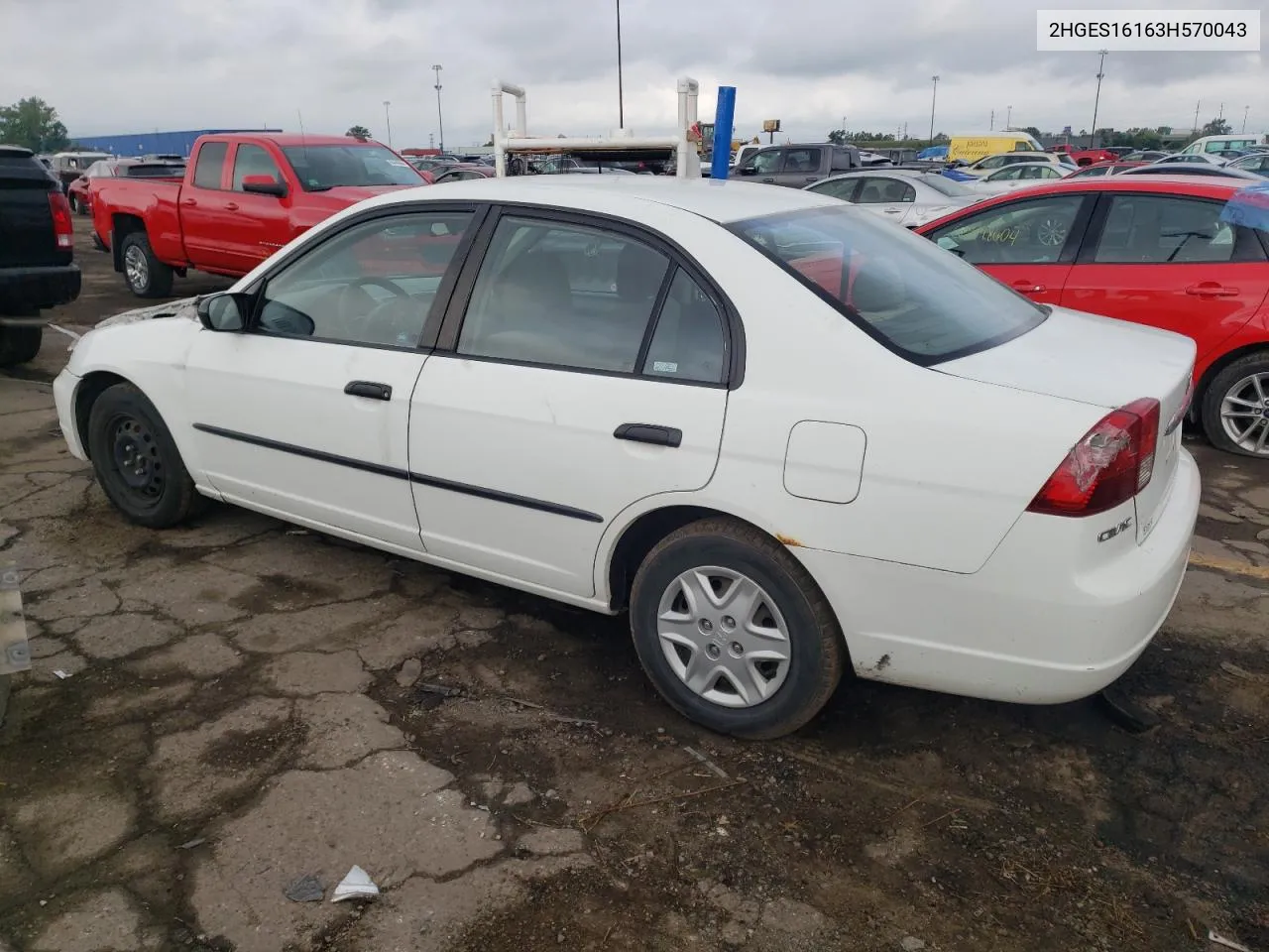 2003 Honda Civic Dx VIN: 2HGES16163H570043 Lot: 65337634