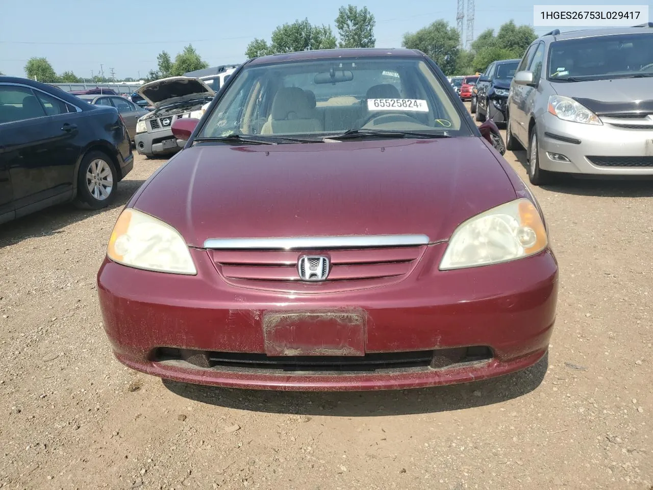 2003 Honda Civic Ex VIN: 1HGES26753L029417 Lot: 65525824