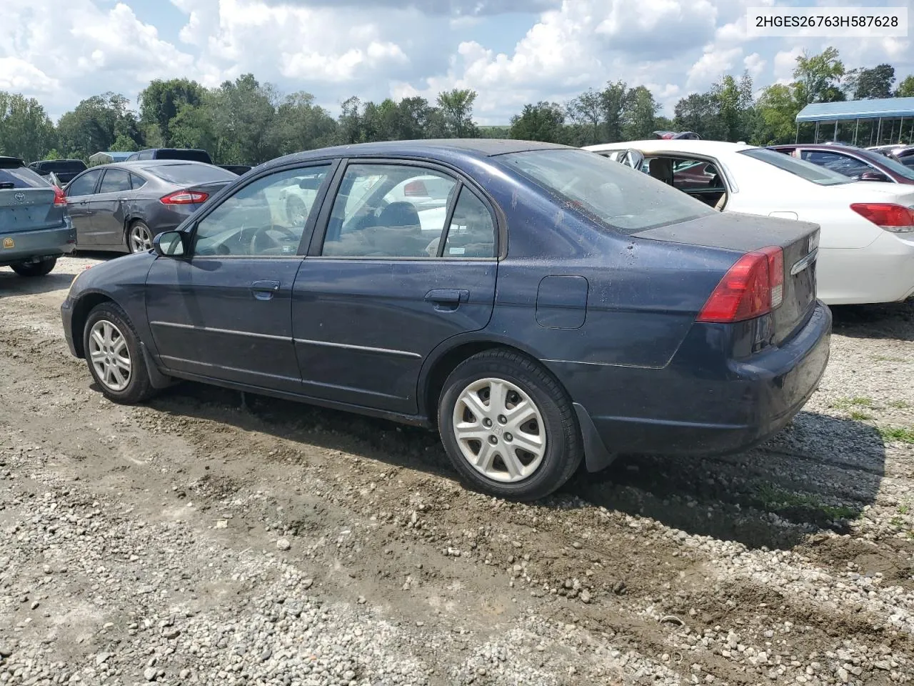 2003 Honda Civic Ex VIN: 2HGES26763H587628 Lot: 66441094