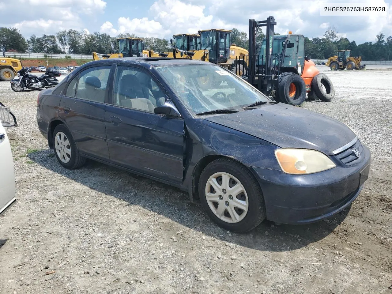 2003 Honda Civic Ex VIN: 2HGES26763H587628 Lot: 66441094