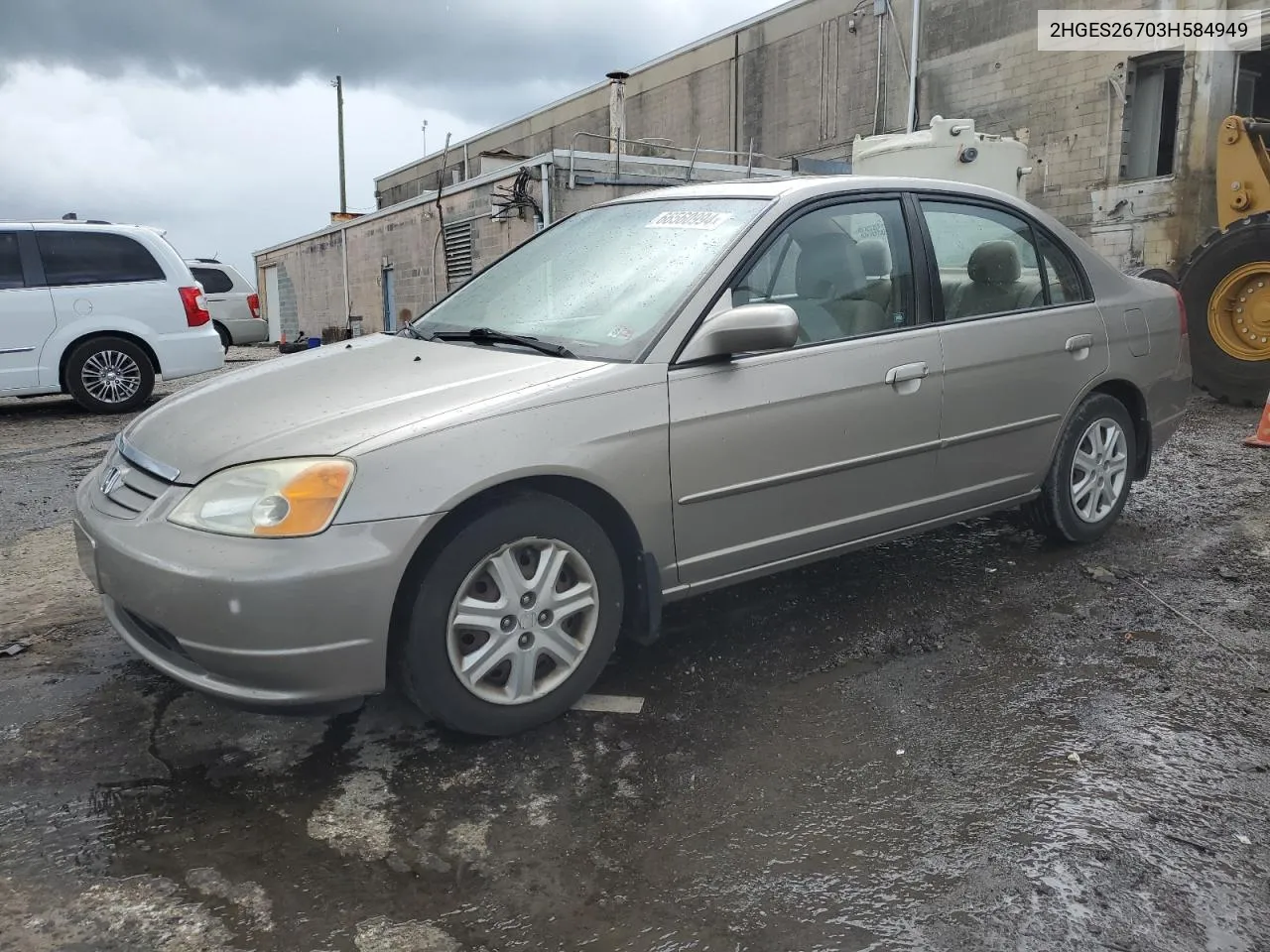 2003 Honda Civic Ex VIN: 2HGES26703H584949 Lot: 66560994