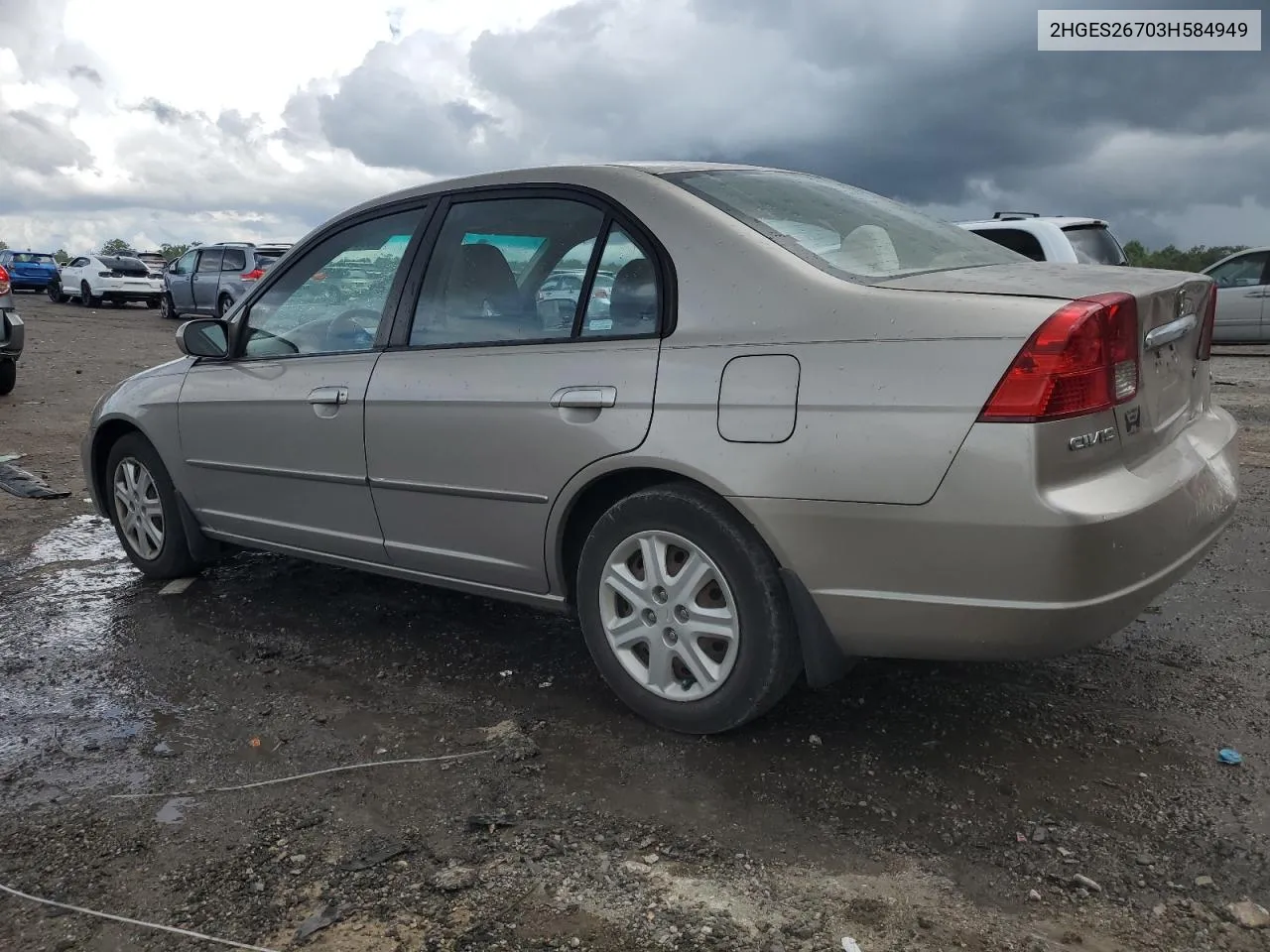 2003 Honda Civic Ex VIN: 2HGES26703H584949 Lot: 66560994