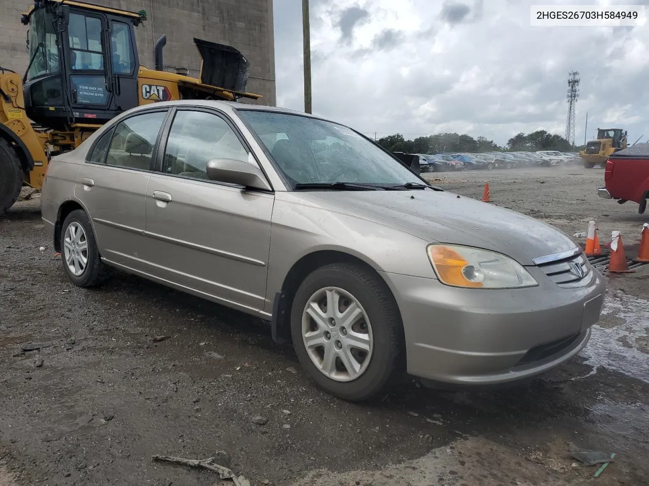 2003 Honda Civic Ex VIN: 2HGES26703H584949 Lot: 66560994