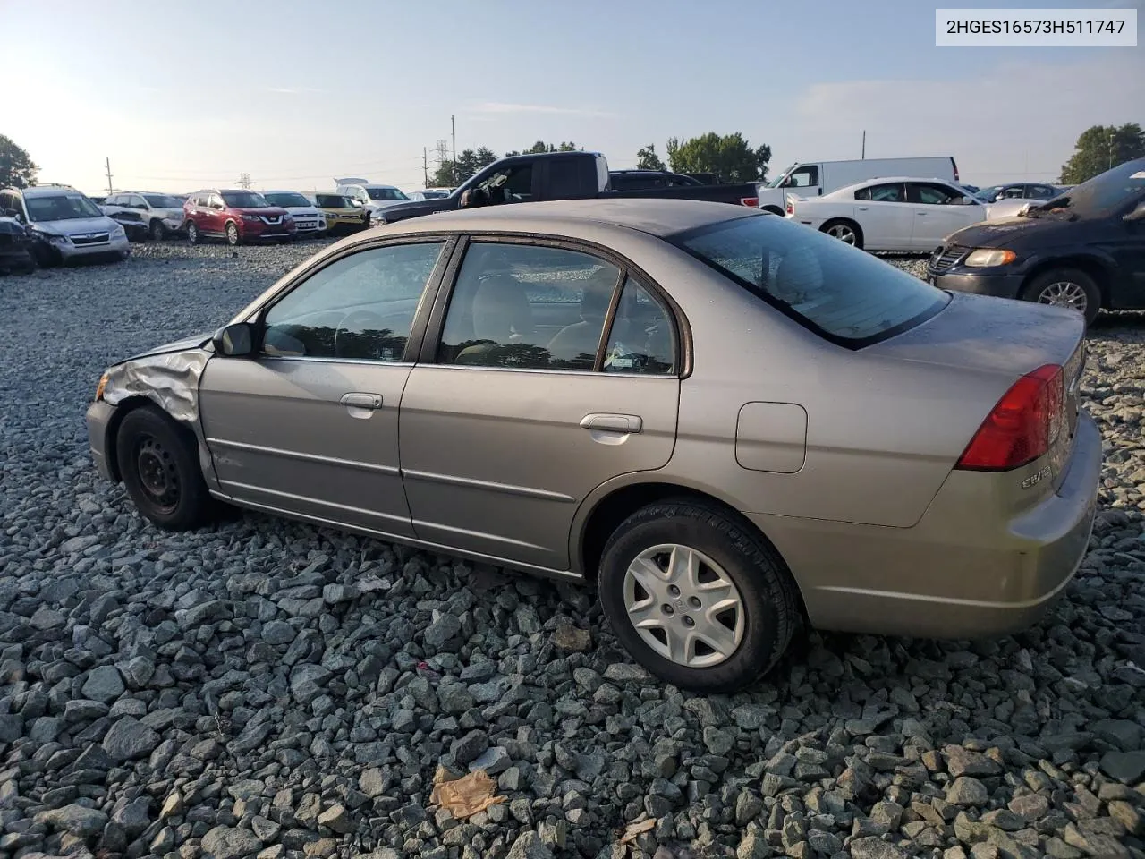 2003 Honda Civic Lx VIN: 2HGES16573H511747 Lot: 67478214