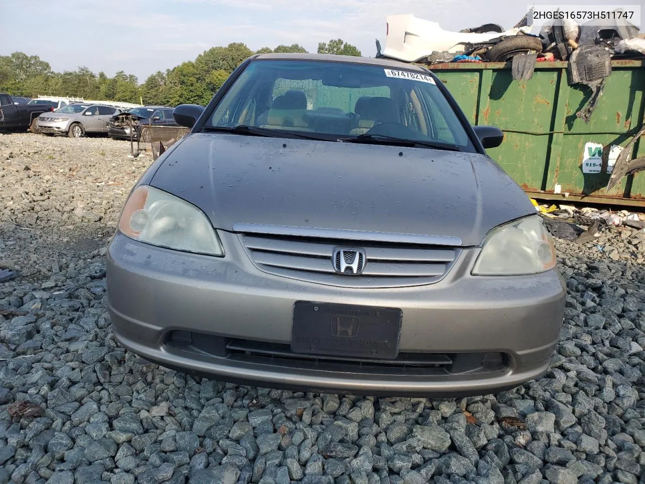 2003 Honda Civic Lx VIN: 2HGES16573H511747 Lot: 67478214