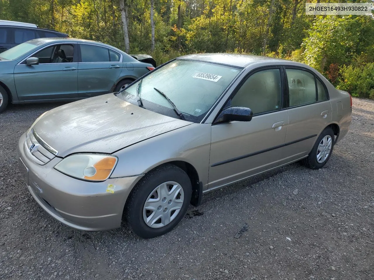 2003 Honda Civic Dx VIN: 2HGES16493H930822 Lot: 68539654