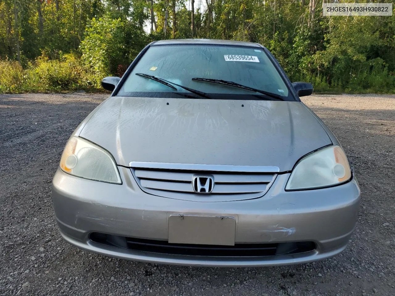 2003 Honda Civic Dx VIN: 2HGES16493H930822 Lot: 68539654